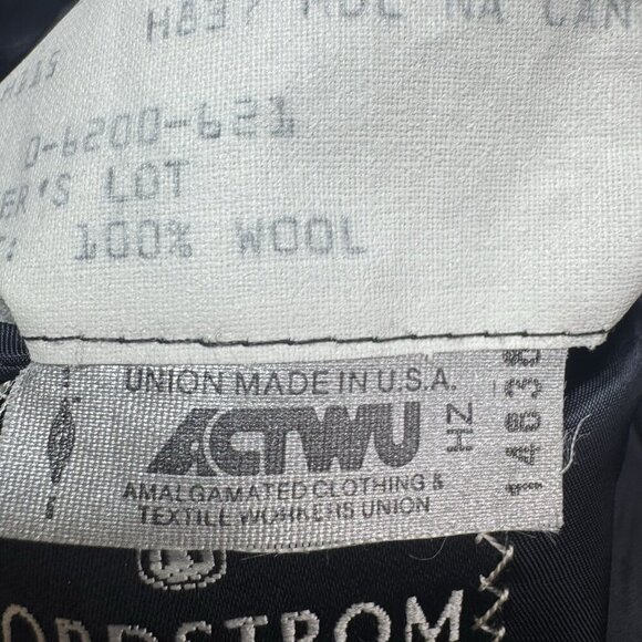 VTG Hickey Freeman By Nordstrom 2 Piece Suit Navy 100% Wool USA Union Made 46 R - Picture 9 of 16